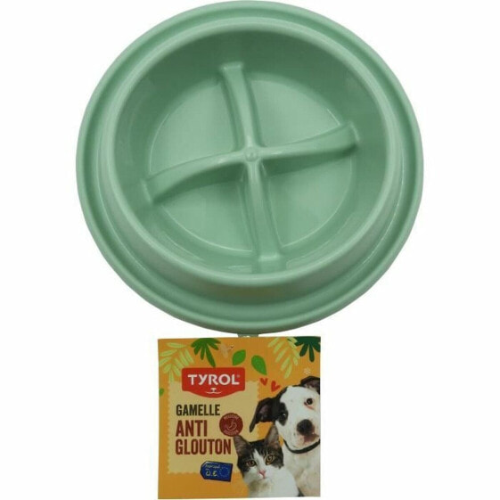 Slow Eating Food Bowl for Pets Tyrol Green Plastic Ø 15 cm 500 ml