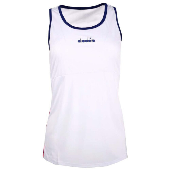 Diadora Core Tennis Scoop Neck Athletic Tank Top Womens White Casual Athletic 1