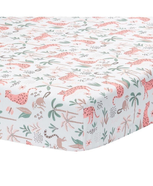 Enchanted Safari Animals 100% Cotton Jungle Baby Fitted Crib Sheet