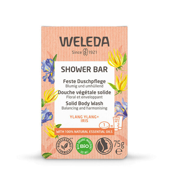 Кусковое мыло WELEDA Flower ароматное с иланг-иланг и ирисом 75 г