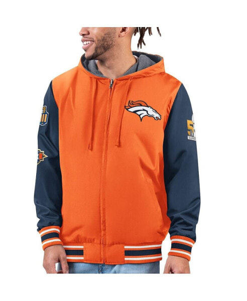 Куртка мужская реверсивная Denver Broncos оранжевая, темно-синяя G-III Sports by Carl Banks