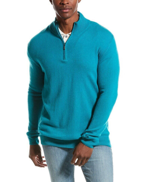 Forte Cashmere 1/4-Zip Cashmere Mock Sweater Men's