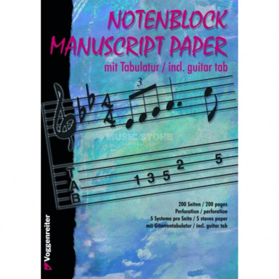 Voggenreiter Manuscript Paper incl. Guitar Tab