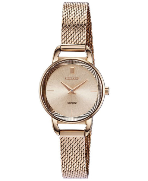 Часы Citizen Quartz Rose Gold-Toneайпараткий Steel Mesh Watch