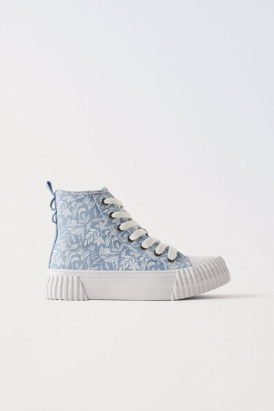 Floral high-top sneakers