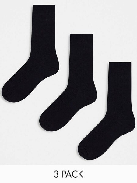 River Island 3 pack ankle socks in black