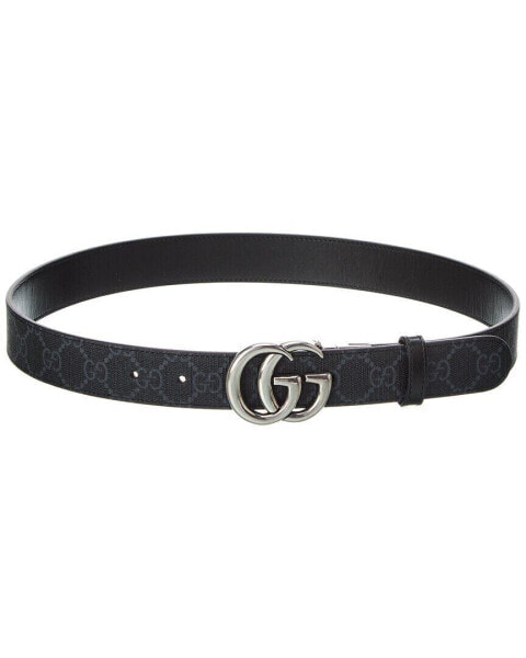 Gucci Gg Marmont Reversible Gg Supreme Canvas & Leather Belt Men's