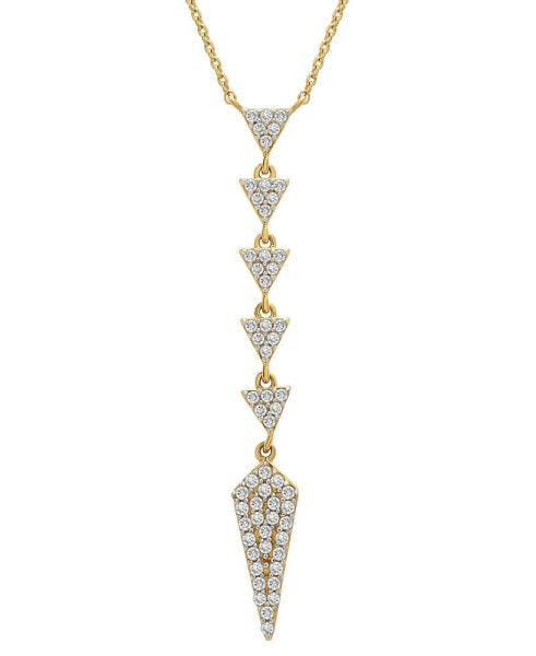 Diamond Triangle Lariat Necklace (1/3 ct. t.w.) in 14k Gold, 16" + 2" extender, Created for Macy's