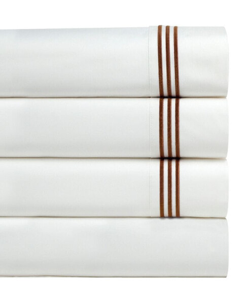 300 Thread Count Embroidered Cotton Oversized Percale Sheet Sets, King
