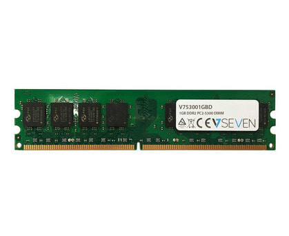 V7 1GB DDR2 PC2-5300 667Mhz DIMM Desktop Memory Module - V753001GBD - 1 GB - 1 x 1 GB - DDR2 - 667 MHz - 240-pin DIMM - Green