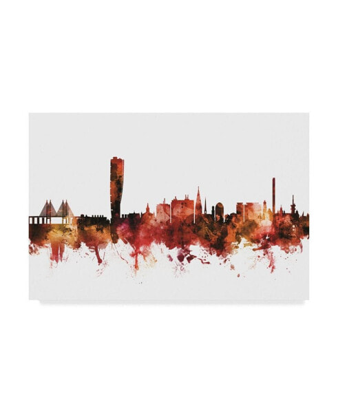 Картина холст Мальмо Швеция Trademark Global Michael Tompsett Skyline Red - 20" x 25"