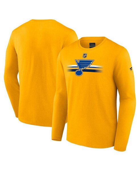 Men's Gold St. Louis Blues Authentic Pro Secondary Replen Long Sleeve T-shirt