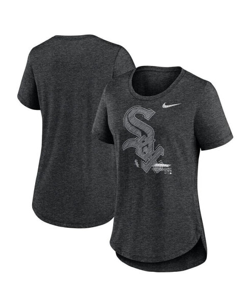 Women's Heather Black Chicago White Sox Touch Tri-Blend T-shirt