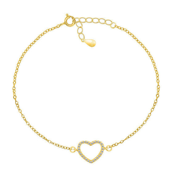 Delicate gold-plated heart bracelet BRC59Y