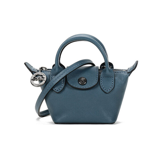 Сумка женская Longchamp Le Pliage Cuir 9 изысканная кожа багет / рюкзак Scandinavia Blue