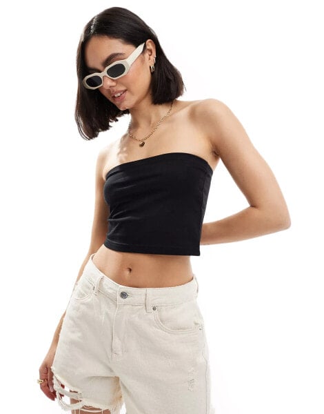 Threadbare bandeau top in black