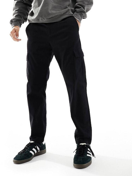 New Look cargo trouser in black