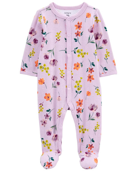 Baby Floral Snap-Up Footie Sleep & Play Pajamas 3M