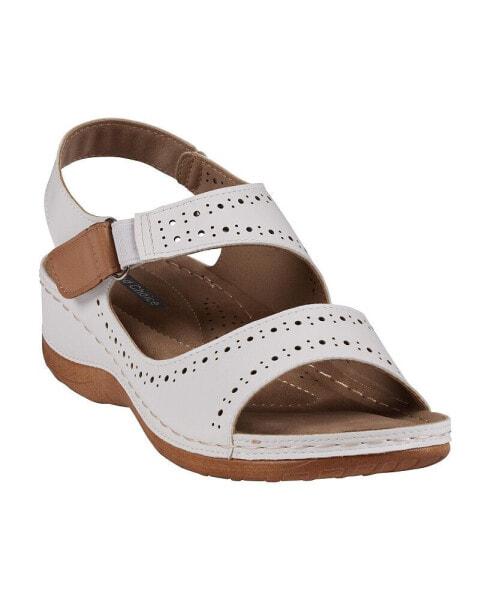 Women's Foster Perforated Double Band Flat Sandals