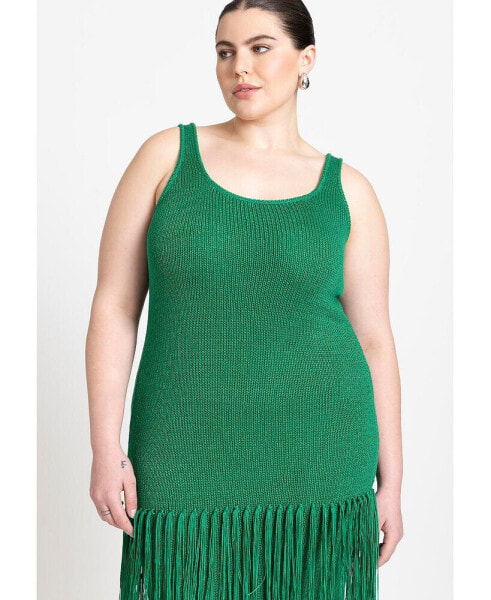 Plus Size Fringe Sweater Dress