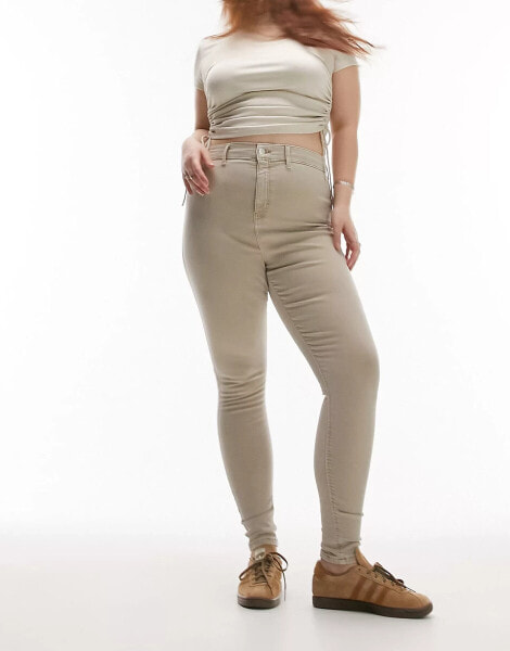 Topshop Curve Joni jeans in sand