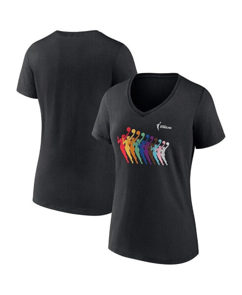 Women's Black WNBA Logowoman Pride V-Neck T-shirt