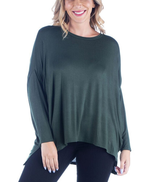 Women's Plus Size Oversized Long Sleeves Dolman Top