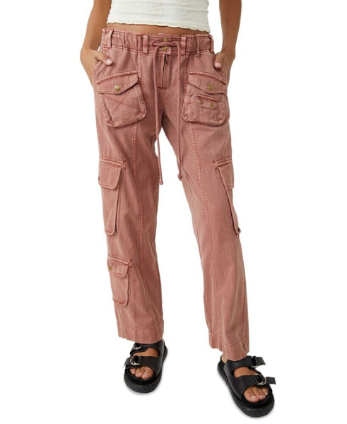 Women's Tahiti Cotton Drawstring-Waist Cargo Pants