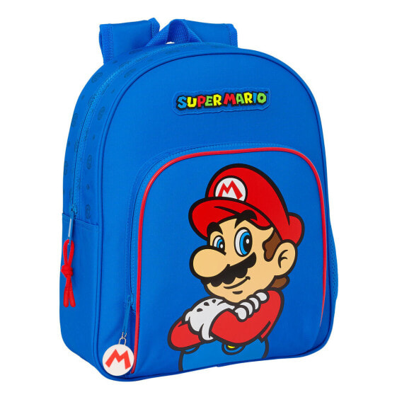 Школьный рюкзак Super Mario Play Синий Красный 28 x 34 x 10 cm