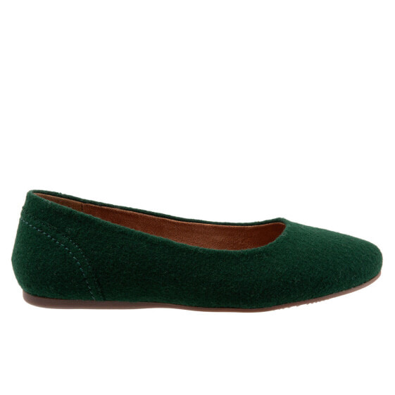Softwalk Shiraz S2160-335 Womens Green Narrow Suede Ballet Flats Shoes 11