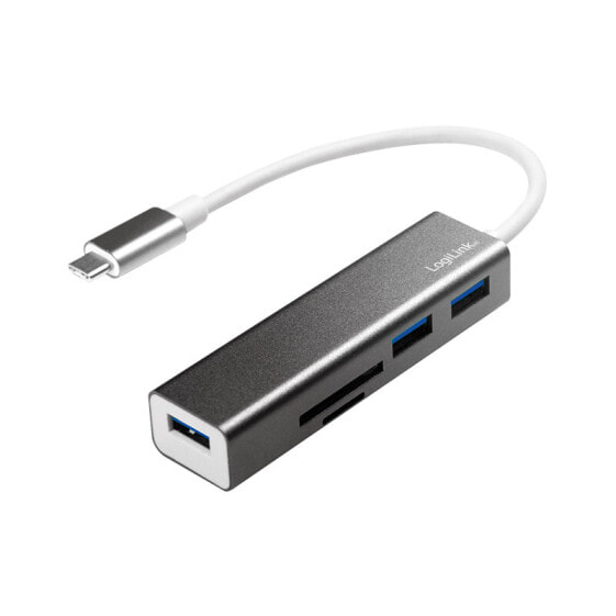 Адаптер LogiLink UA0305 USB 3.2 Gen 1 (3.1 Gen 1) Type-C - USB 3.2 Gen 1 (3.1 Gen 1) Type-A - MicroSD (TransFlash),SD - 5000 Mbit/s Aluminium - Aluminium.