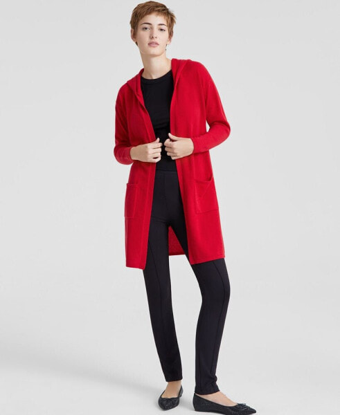 Women's 100% Cashmere Open-Front Hoodie, Created for Macy's