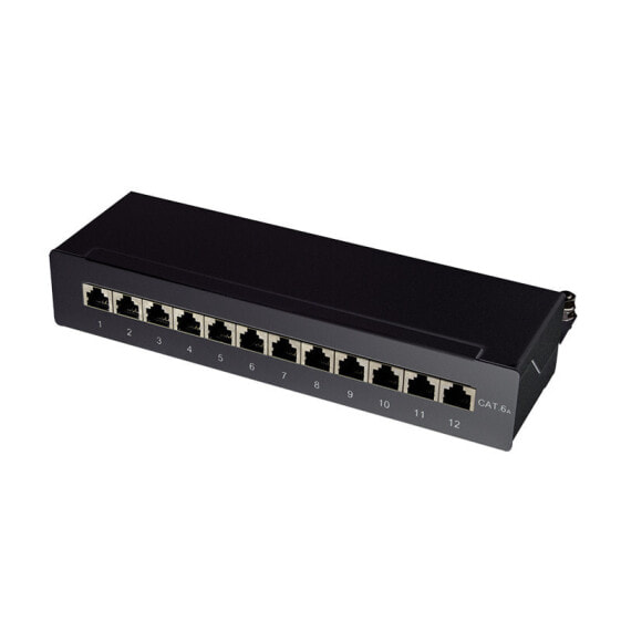 LogiLink NP0019B - 10 Gigabit Ethernet - 10000 Mbit/s - Cat6a - S/UTP (STP) - Black - Steel