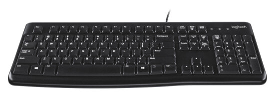Клавиатура Logitech K120 - Полноразмерная (100%) - Проводная - USB - QWERTY - Черная