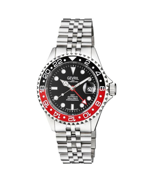 Men's Wall Street Silver-Tone Ion Plating Swiss Automatic Bracelet Watch 43 mm
