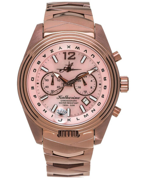 Women's Katherine Chronograph Multifunctional Chocolate Ion-Plated Stainless Steel Bracelet Watch 40mm