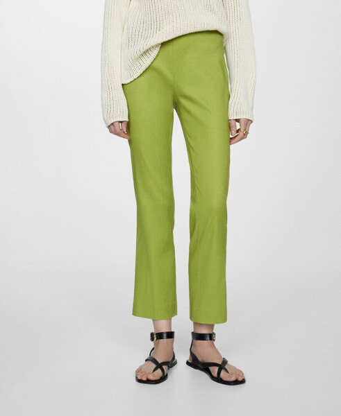 Women's Linen Flare Trousers