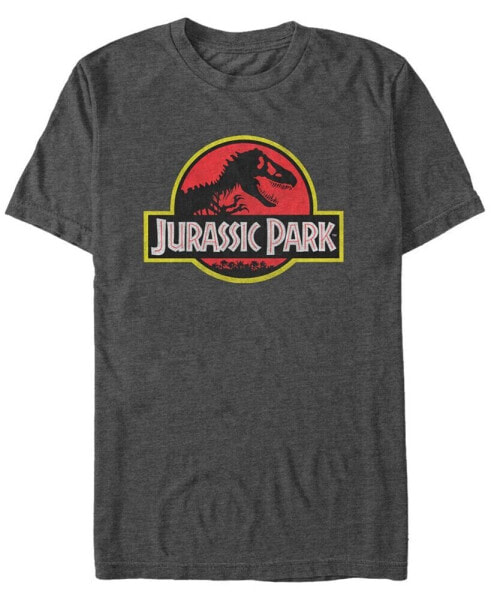 Jurassic Park Men's Classic Distressed Logo Short Sleeve T-Shirt