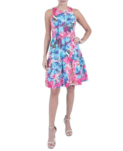 Women's Floral-Print Fit & Flare Dress