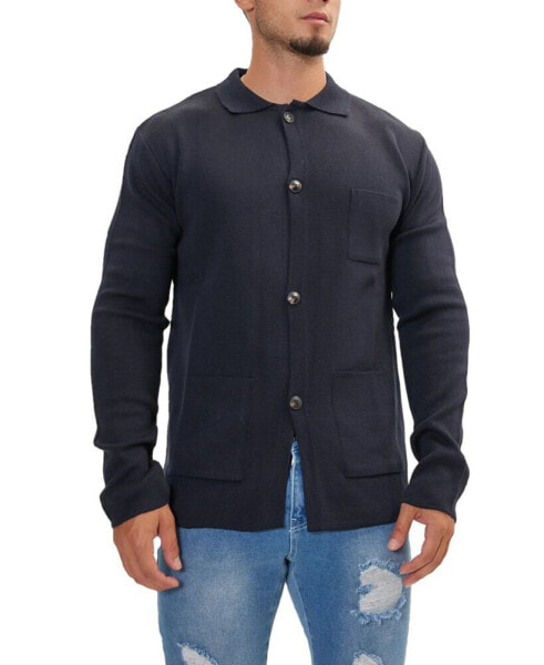 Men's Modern 3-Button Knit Jacket