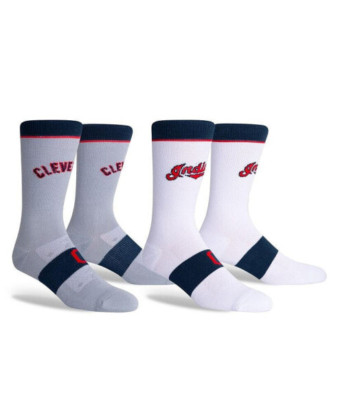 Men's Cleveland Guardians Two-Pack Home and Away Uniform Crew Socks