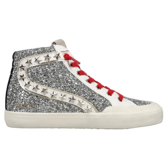 Vintage Havana Shay Glitter High Top Womens Silver Sneakers Casual Shoes SHAY-0