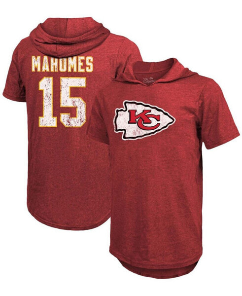 Футболка с капюшоном Fanatics мужская Patrick Mahomes Красная Kansas City Chiefs Player Name Number Tri-Blend.