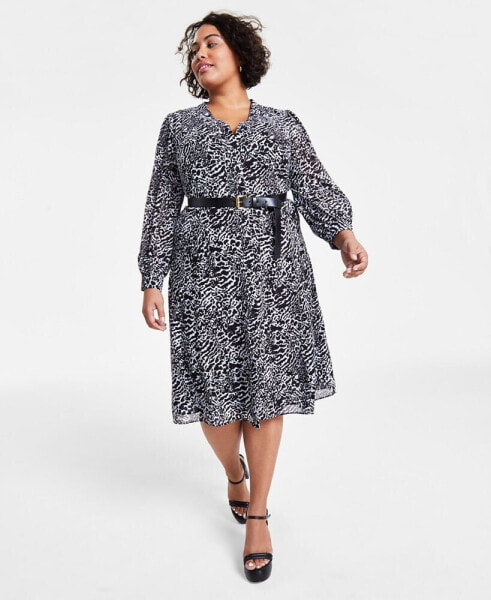 Plus Size Animal-Print Kate Midi Dress