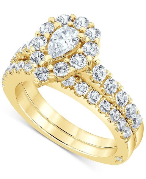 Обручальное кольцо Marchesa Diamond Pear Halo.