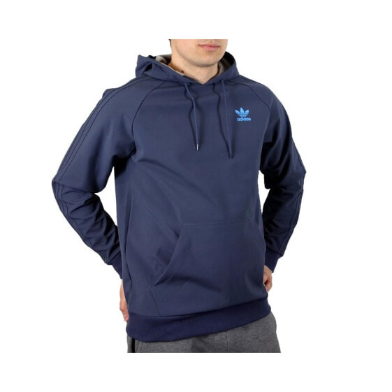 Мужское худи с капюшоном спортивное синее с логотипом Adidas Essential Oth Hoody