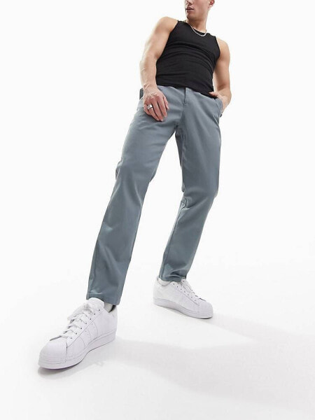 ASOS DESIGN tapered chinos in blue