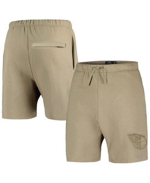 Men's Khaki Cleveland Guardians Neutral Fleece Shorts