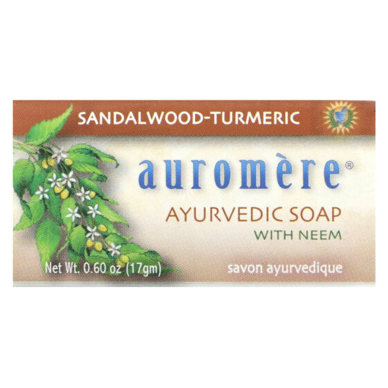 Ayurvedic Bar Soap with Neem, Sandalwood-Turmeric, 0.60 oz (17 g)