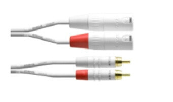 Cordial 2 x RCA/2 x XLR, 1.5 m, 2 x RCA, Female, 2 x XLR (3-pin), Male, 1.5 m, White